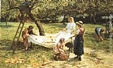 Frederick Morgan Famous Paintings - An Apple-gathering
